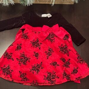 Blueberi Boulevard Red and Black Floral Dress